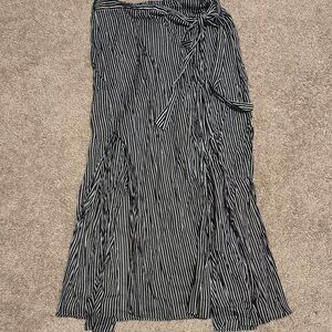 Zara Asymmetrical Black and White Striped Skirt